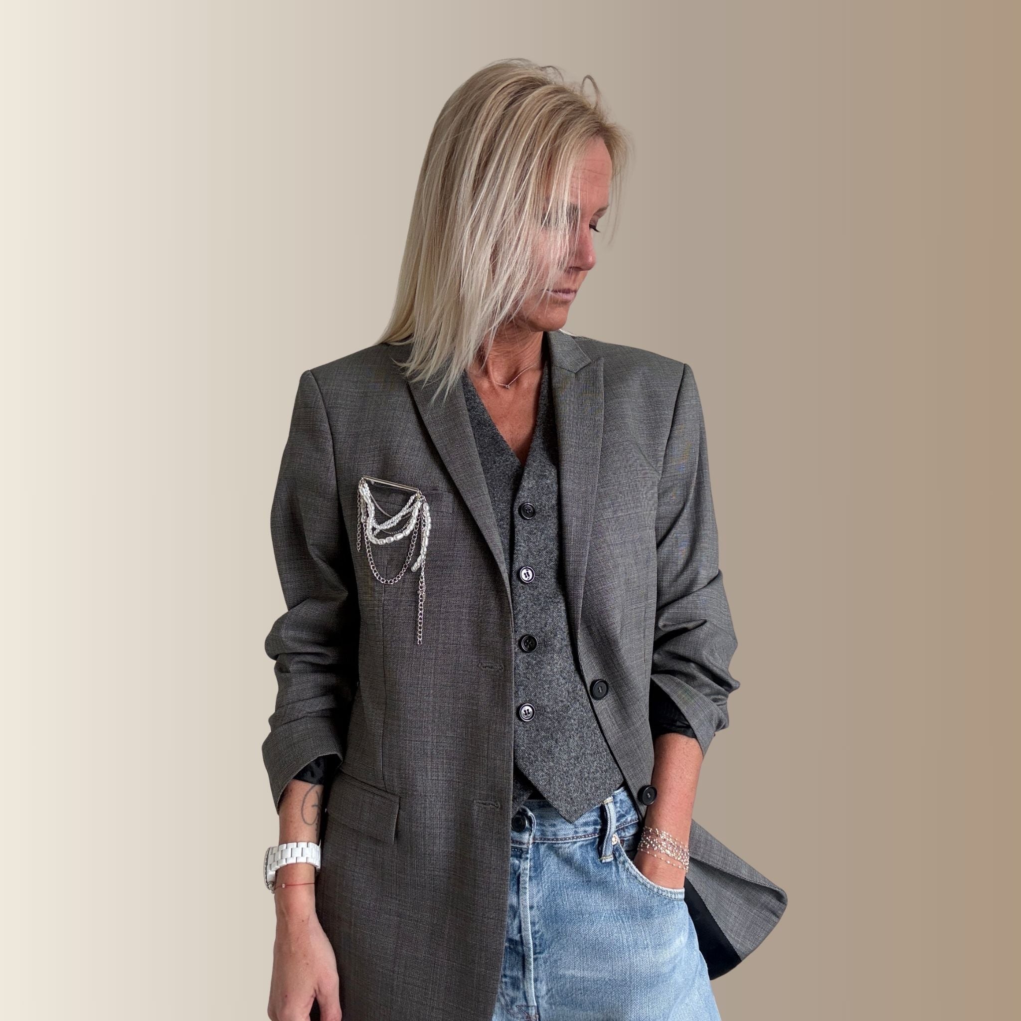 ATHÉA – Broche perles blanches