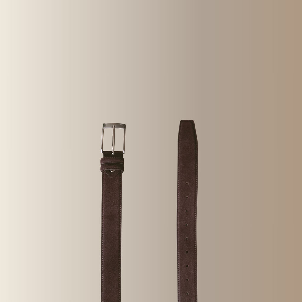 SÉLANIA MARRON - Ceinture en cuir suédé marron