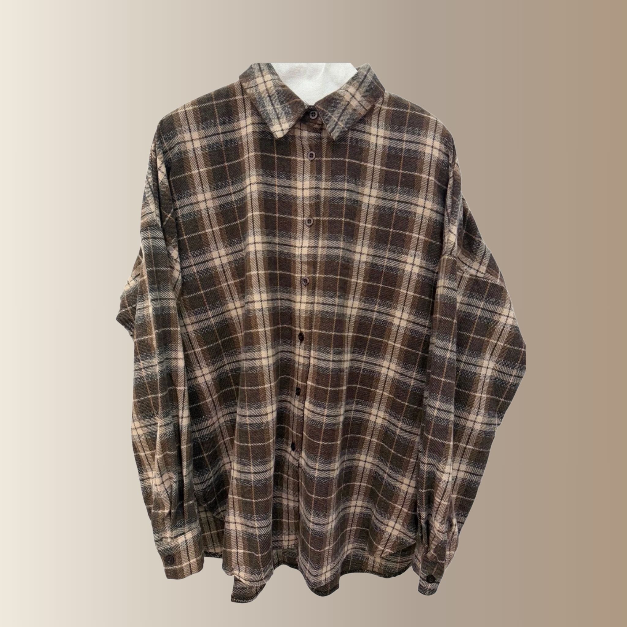 SÉRAYA MARRON - Chemise oversize à carreaux