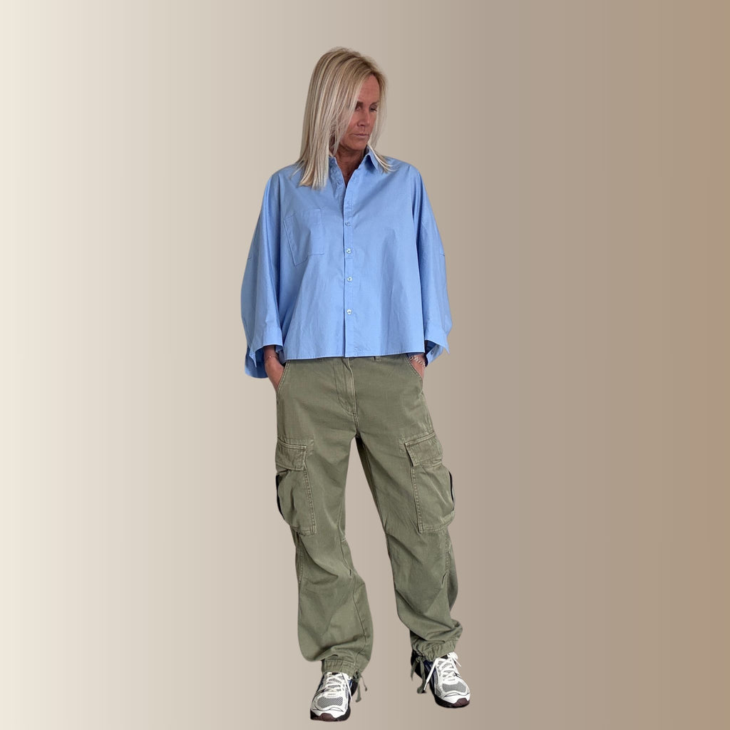 MIA BLEUE – Chemise courte oversize