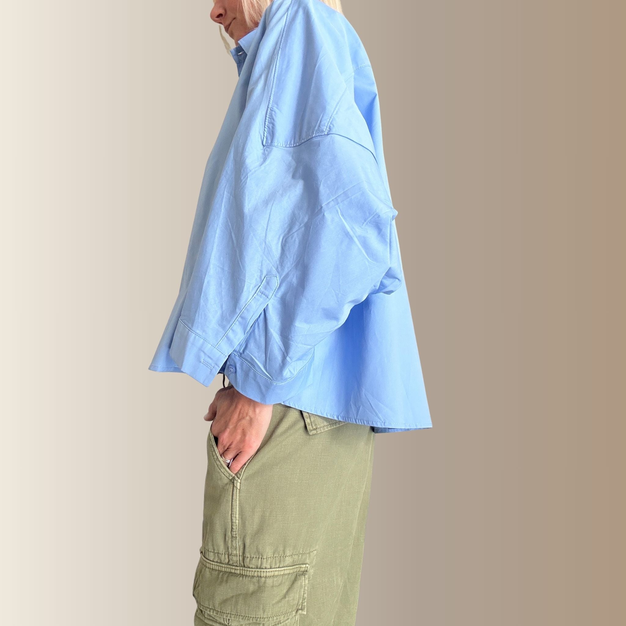 MIA BLEUE – Chemise courte oversize