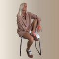 ALMA MARRON CLAIR– Chemise en lin