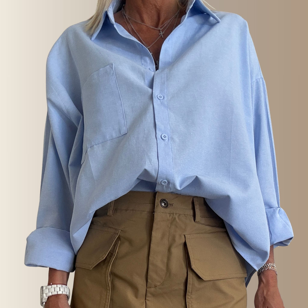 THÉLYA BLEUE – Chemise oversize