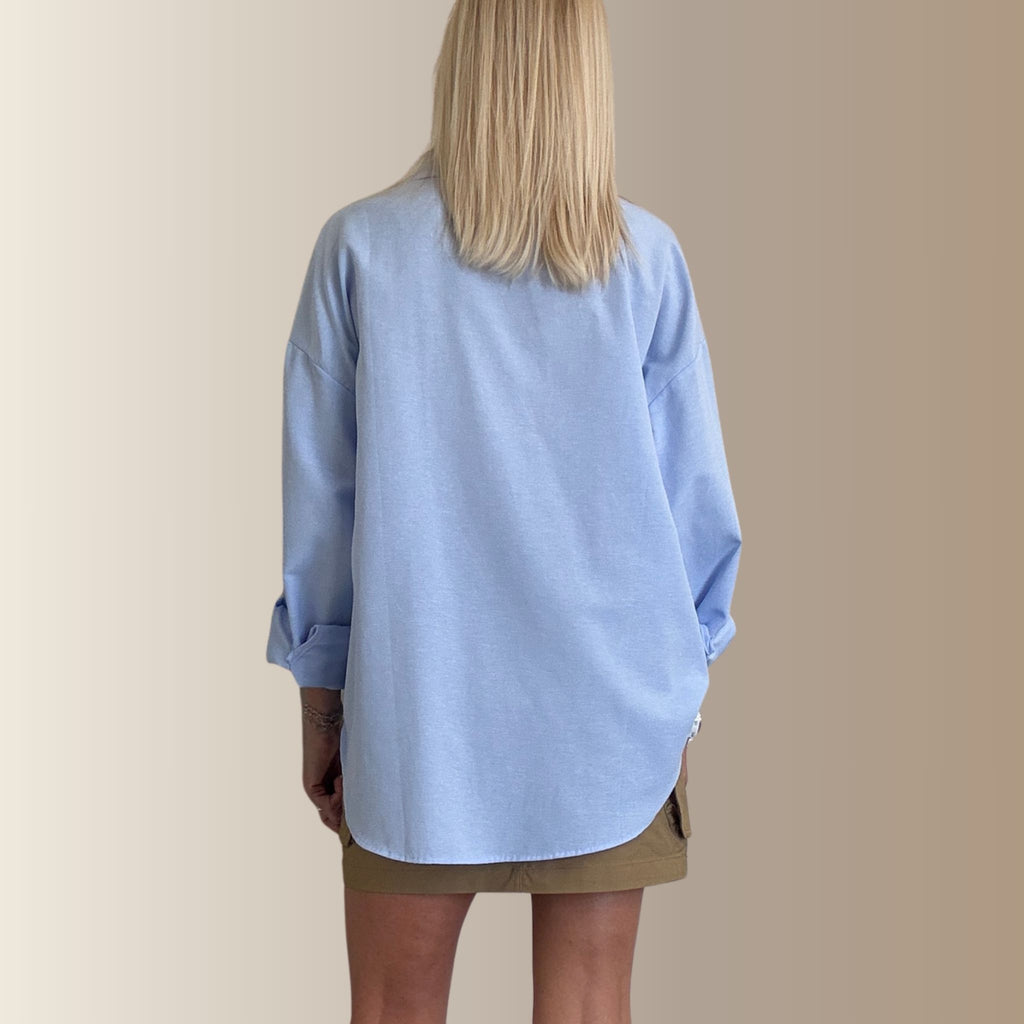 THÉLYA BLEUE – Chemise oversize