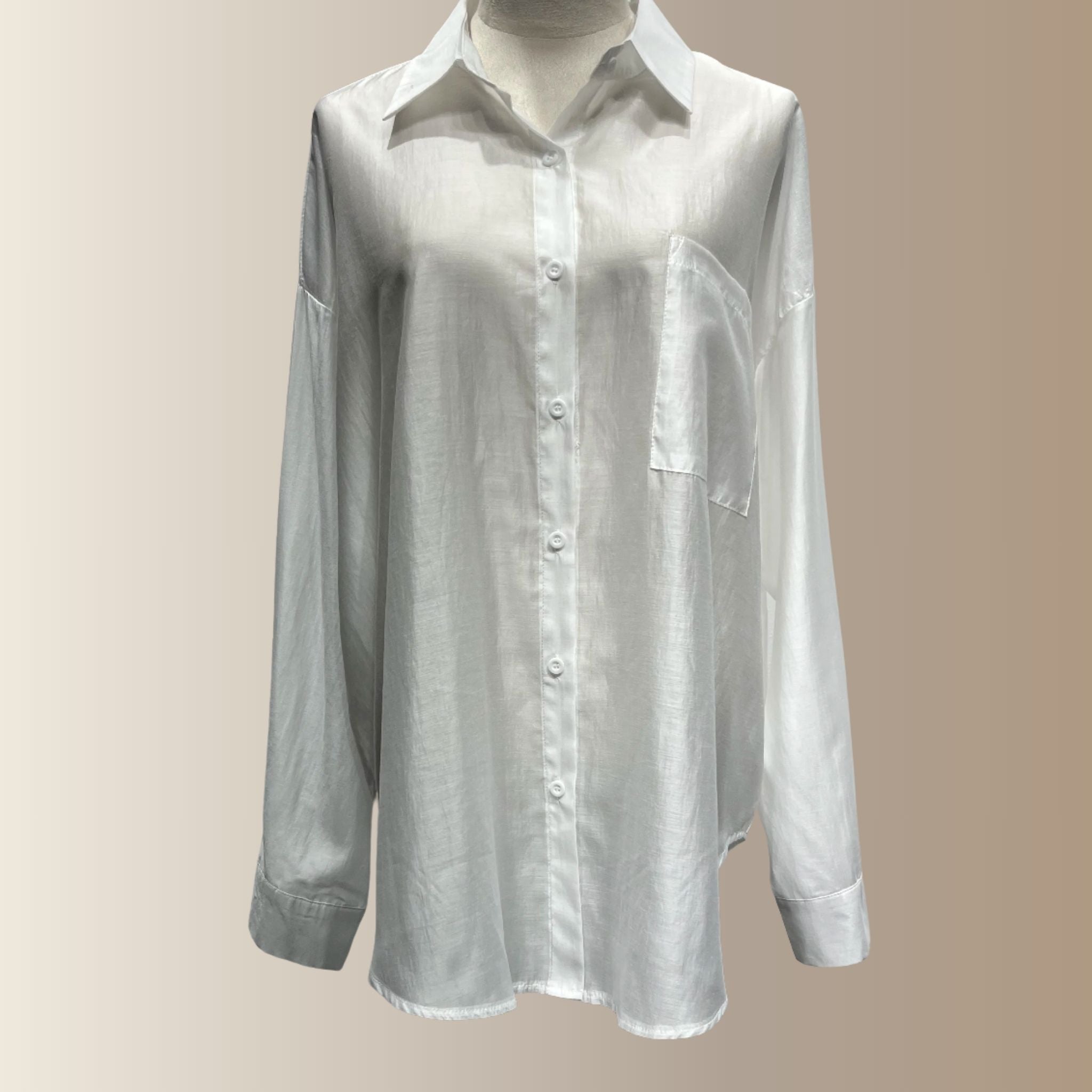 NAURA BLANCHE – Chemise en soie oversize