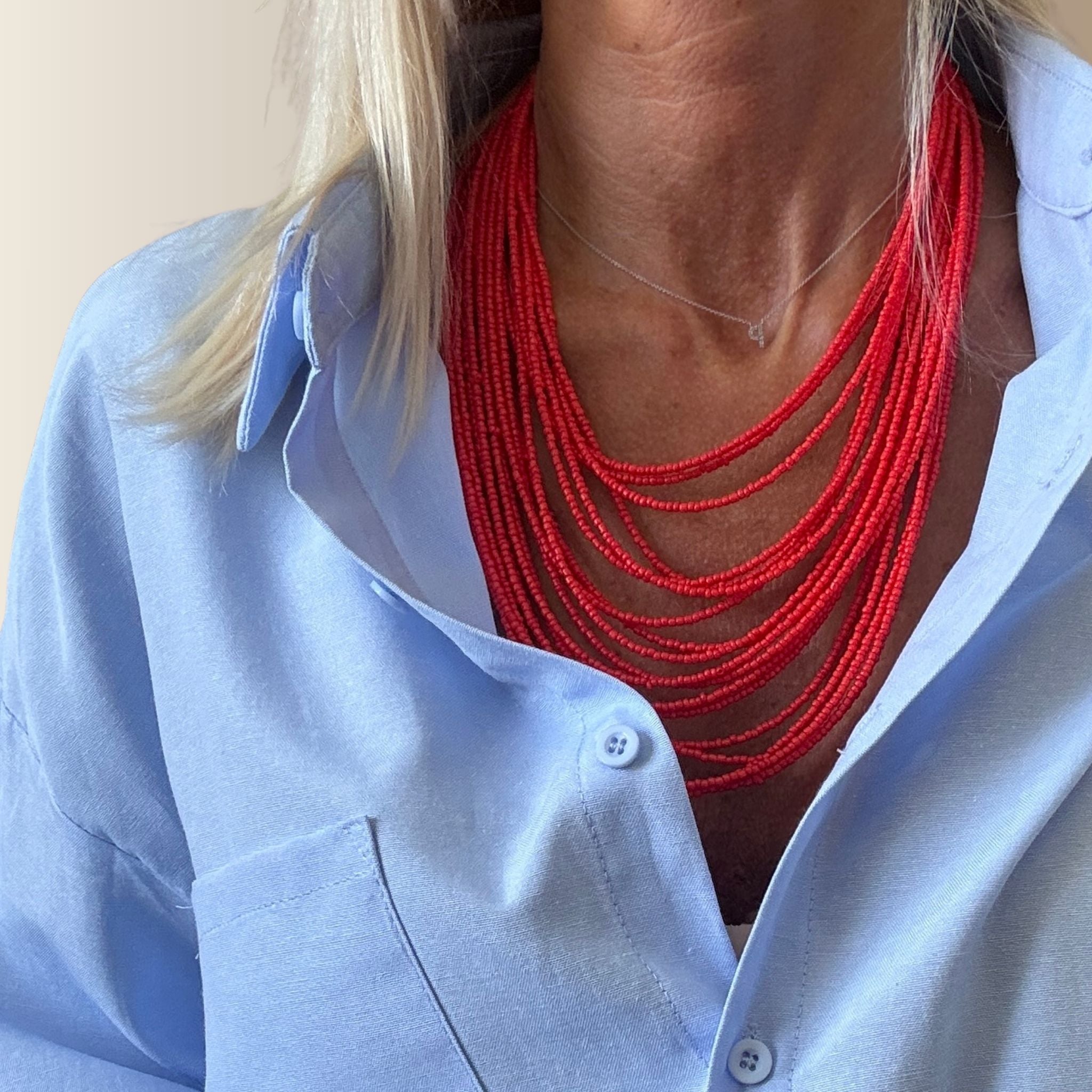 RUBEN ROUGE – Collier de perles multirang