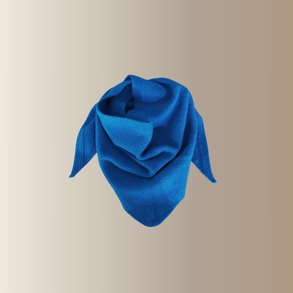 IRÉLIA BLEUE– Petite écharpe triangle en laine