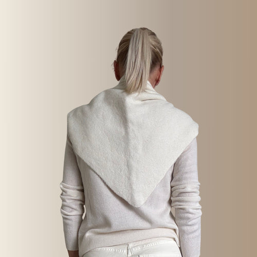 CALYRA ÉCRUE - Écharpe triangle laine