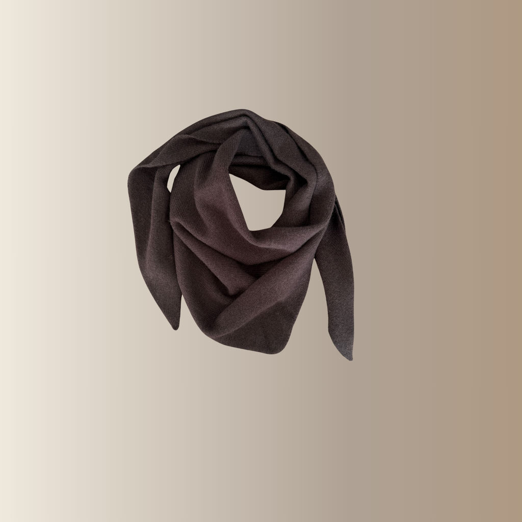 IRÉLIA MARRON – Petite écharpe triangle en laine