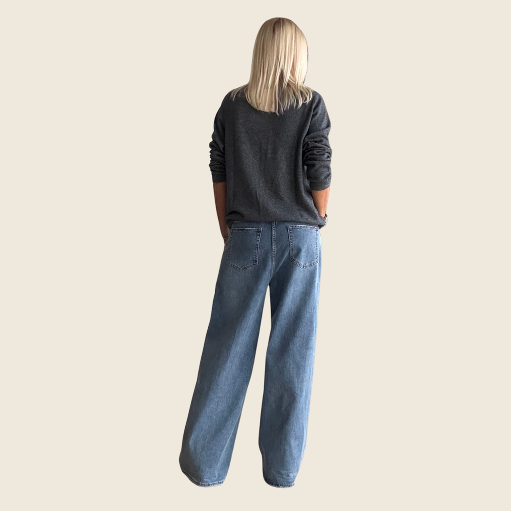 KALEN GRIS- Gilet à col rond boutonné