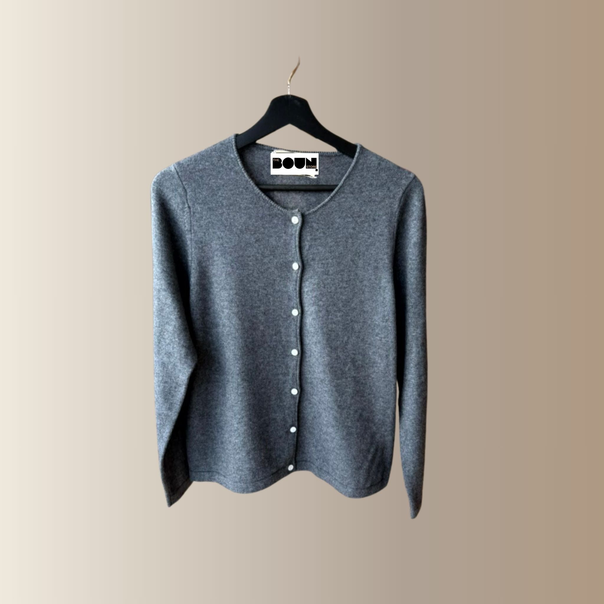 KALEN GRIS- Gilet à col rond boutonné