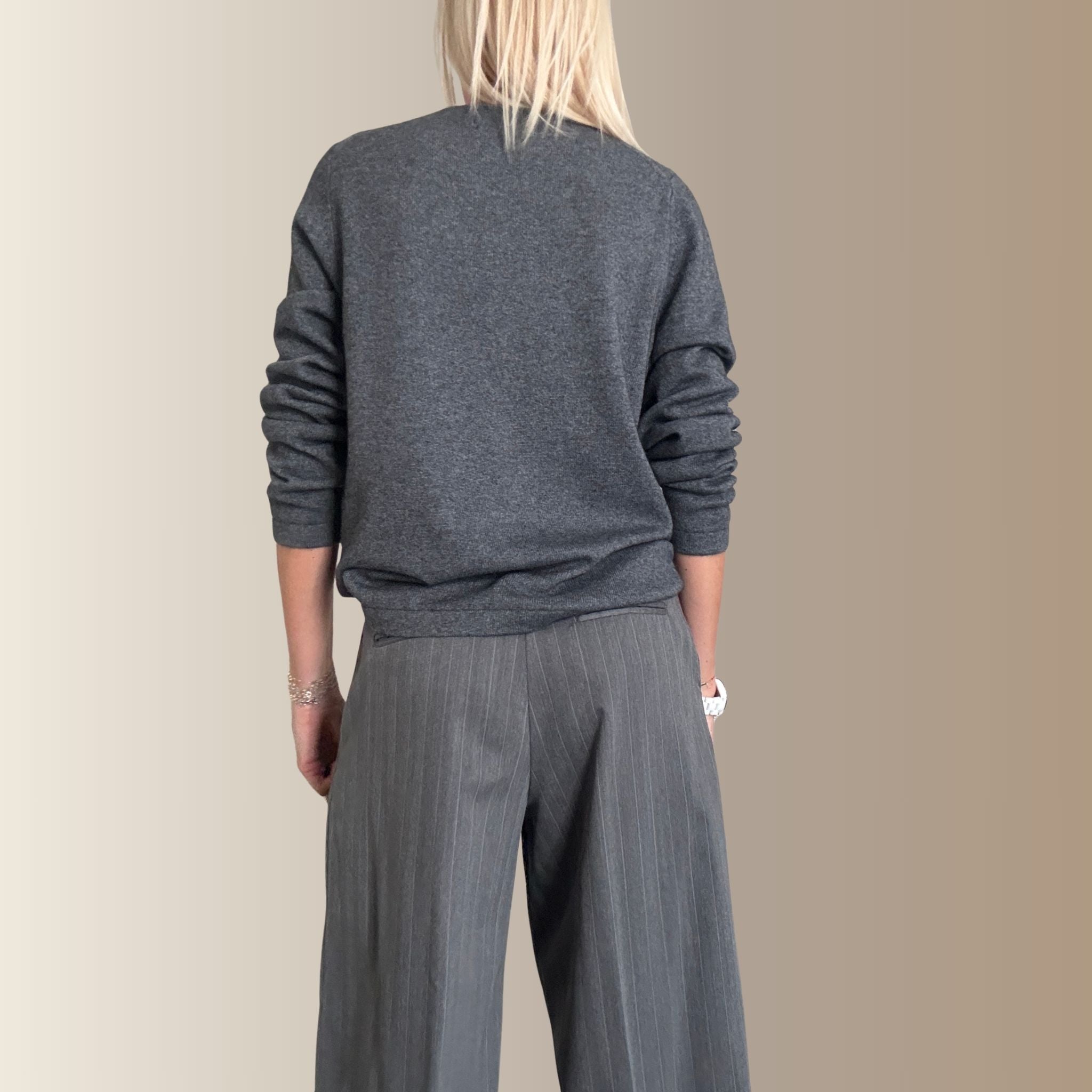 KALEN GRIS- Gilet à col rond boutonné