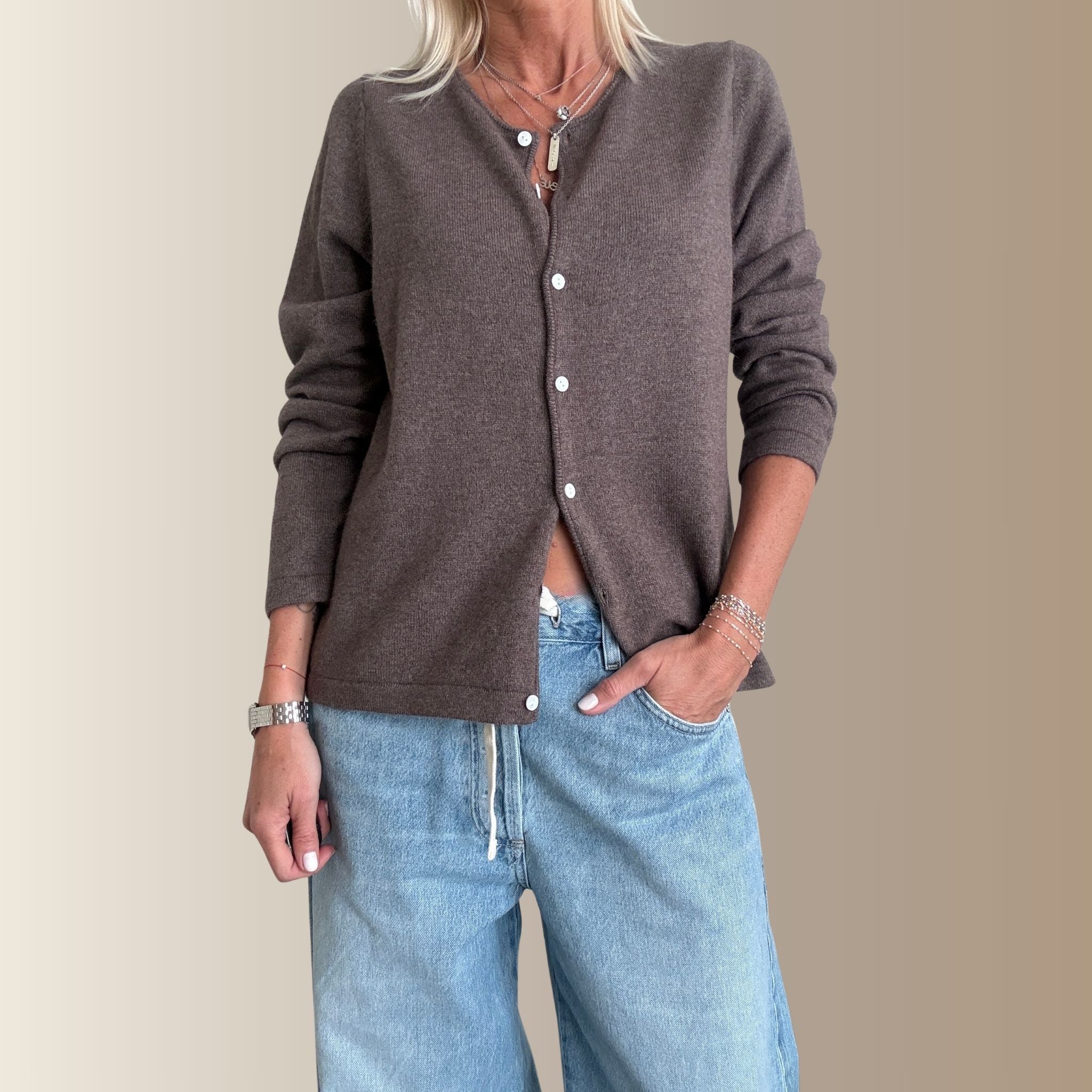 KALEN MARRON - Gilet à col rond boutonné