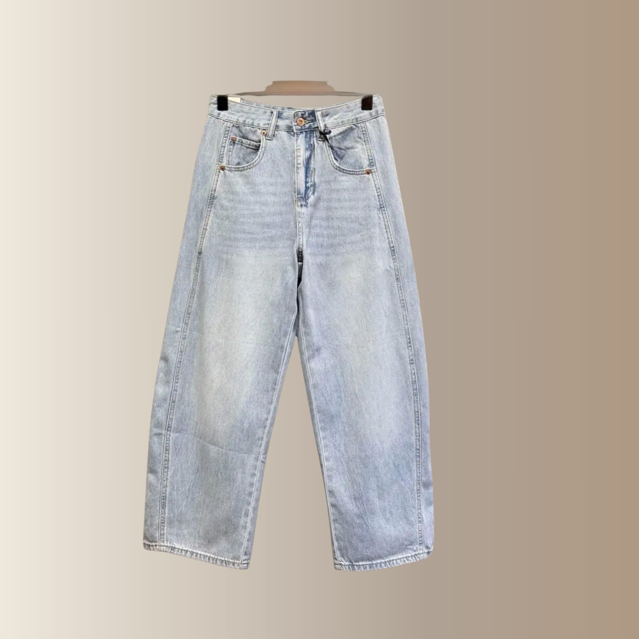 NOEN BLEU CLAIR – Jean barrel cropped
