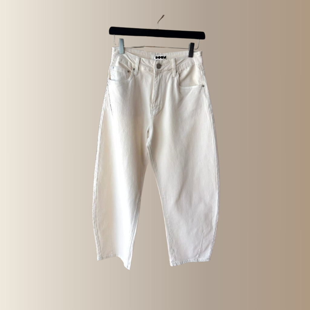 AZIEL ÉCRU – Jean barrel cropped