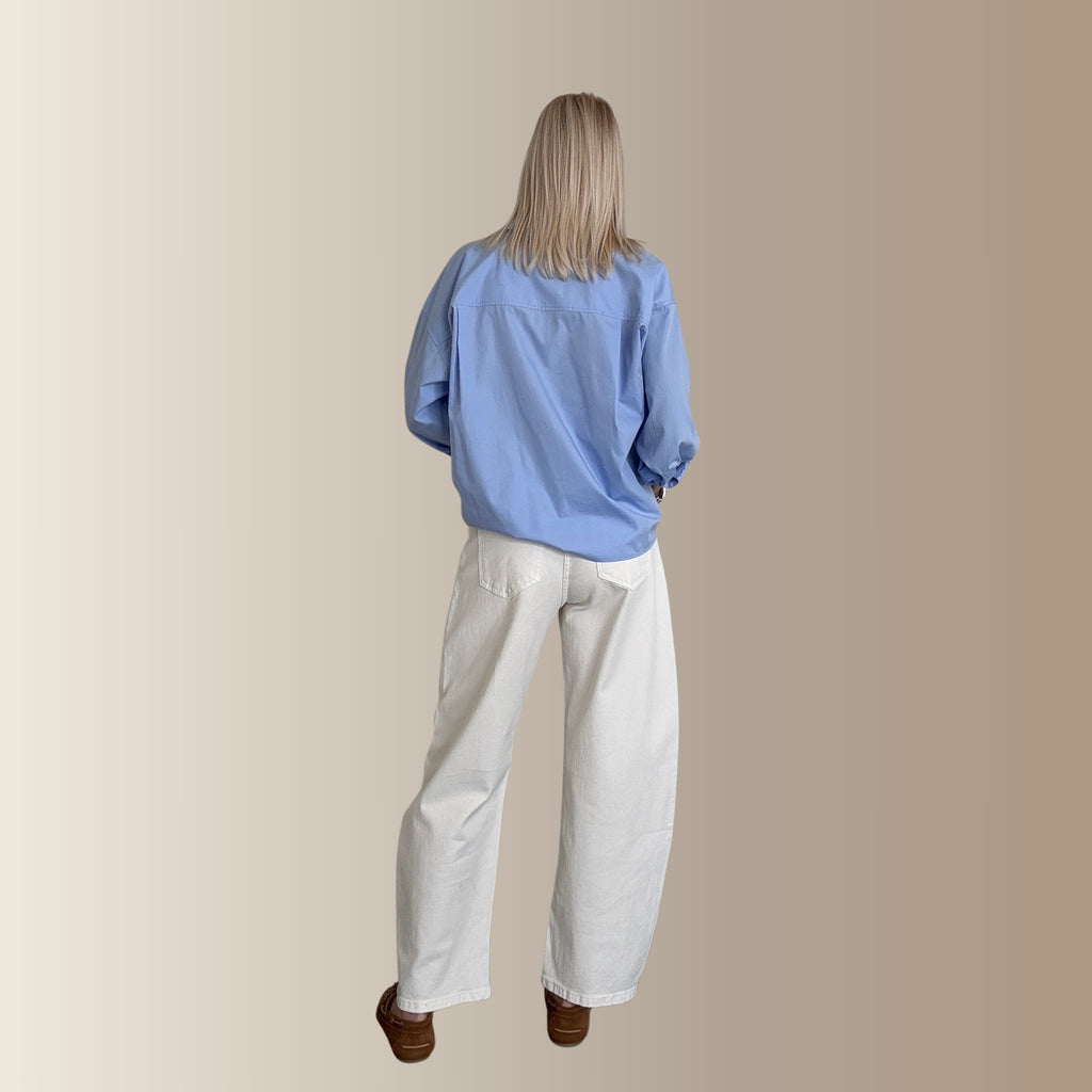 AZIEL ÉCRU – Jean barrel cropped