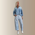 GASTON RAYÉ BLEU – Jean barrel