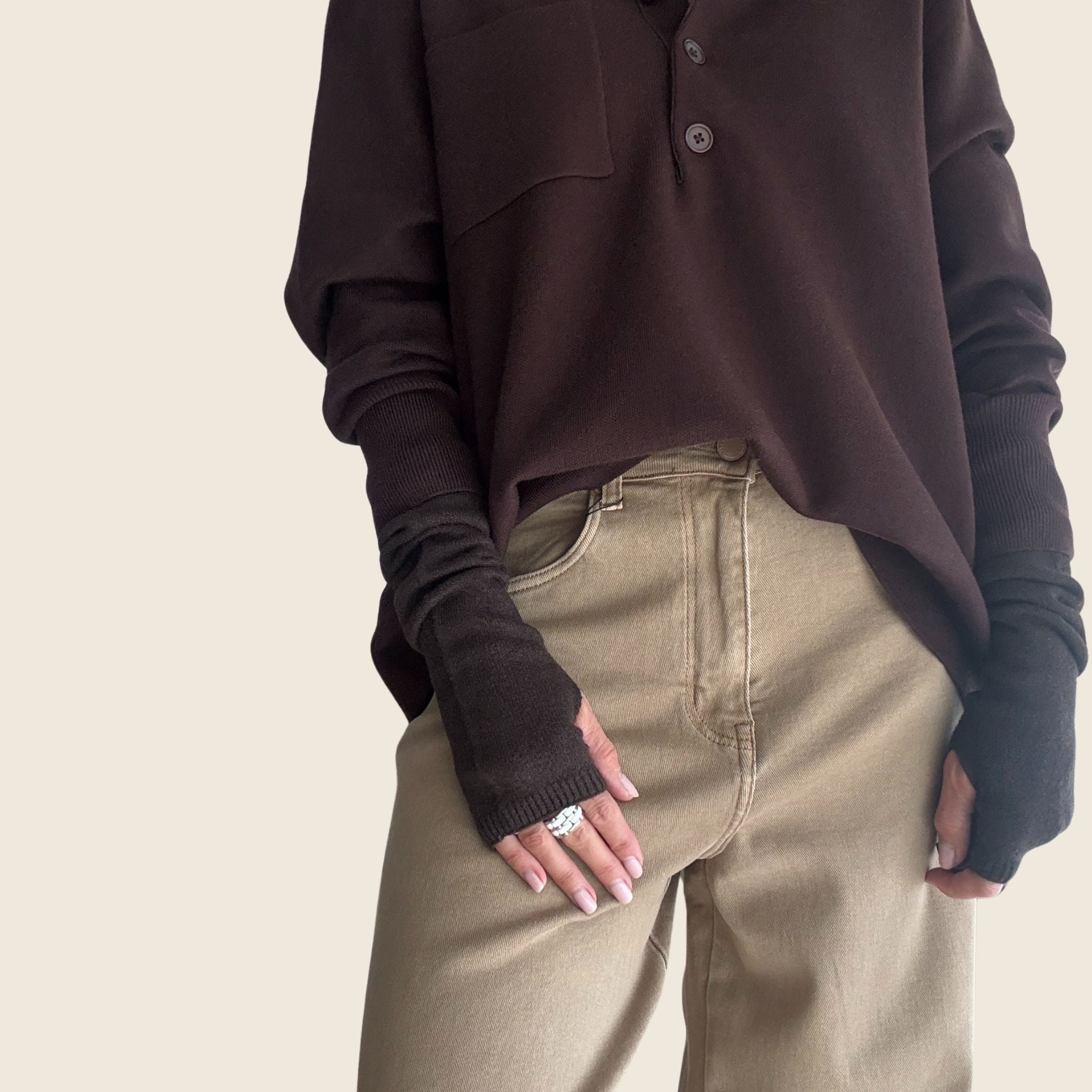 Mitaines Auralie marron