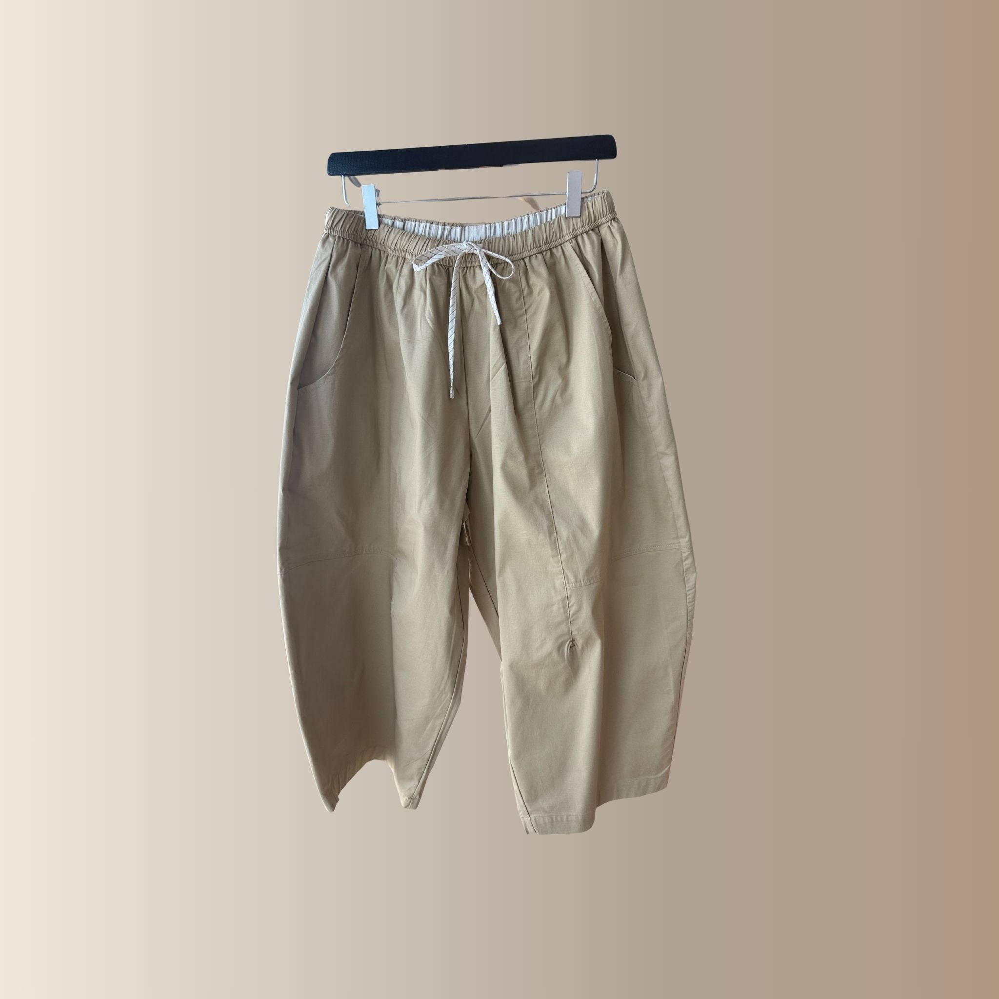 GUSTAVE BEIGE – Pantalon barrel oversize
