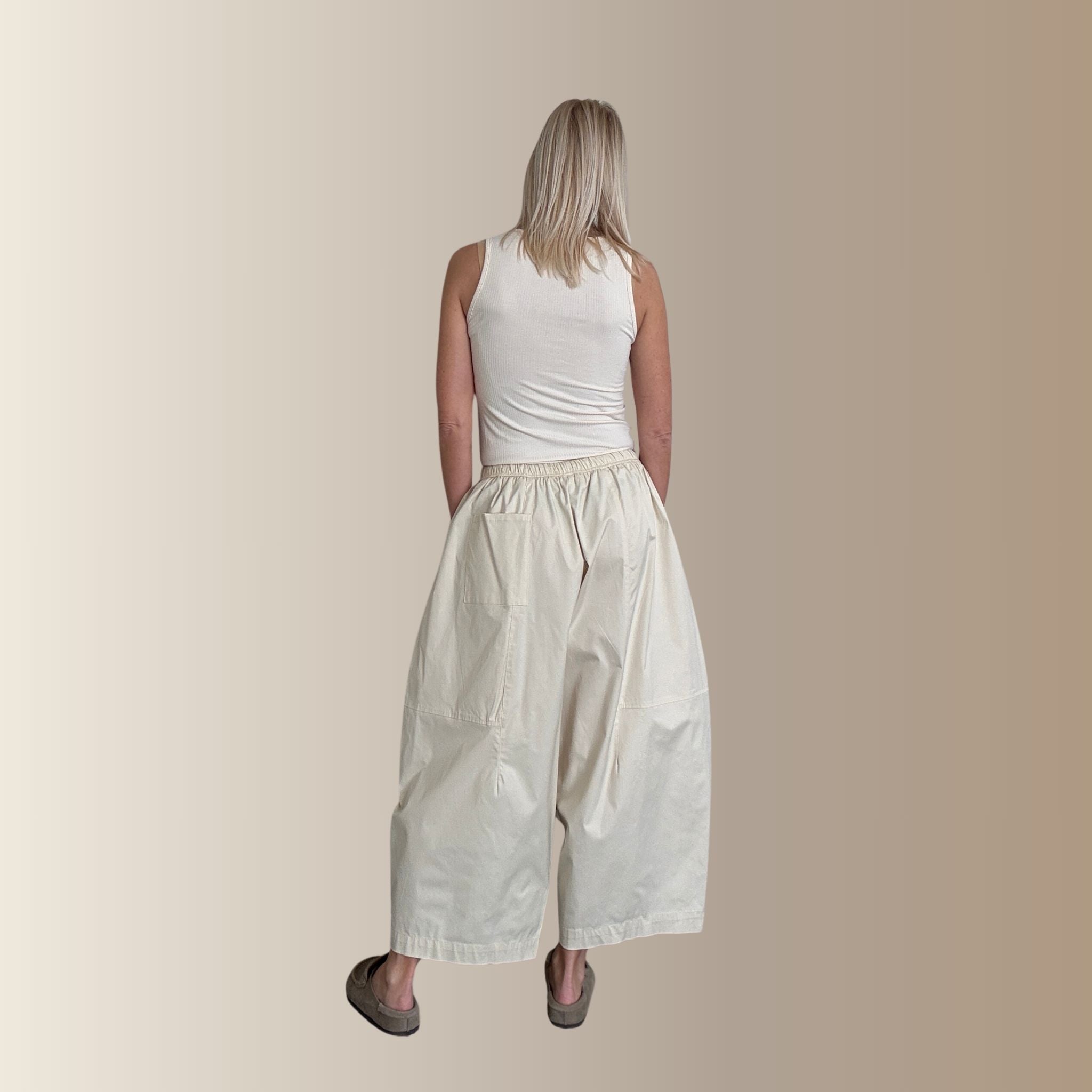 GUSTAVE ÉCRU – Pantalon barrel oversize