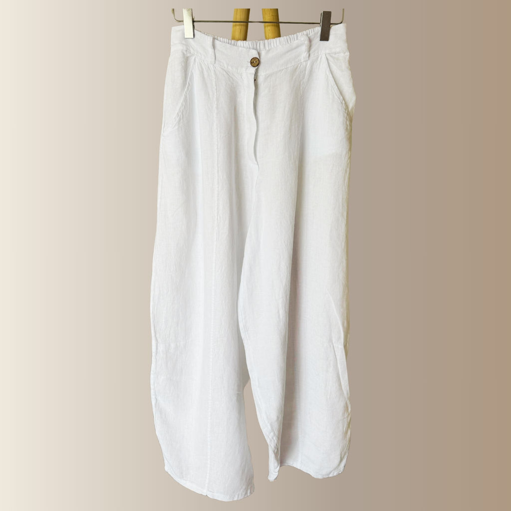 PABLO BLANC – Pantalon barrel oversize en lin