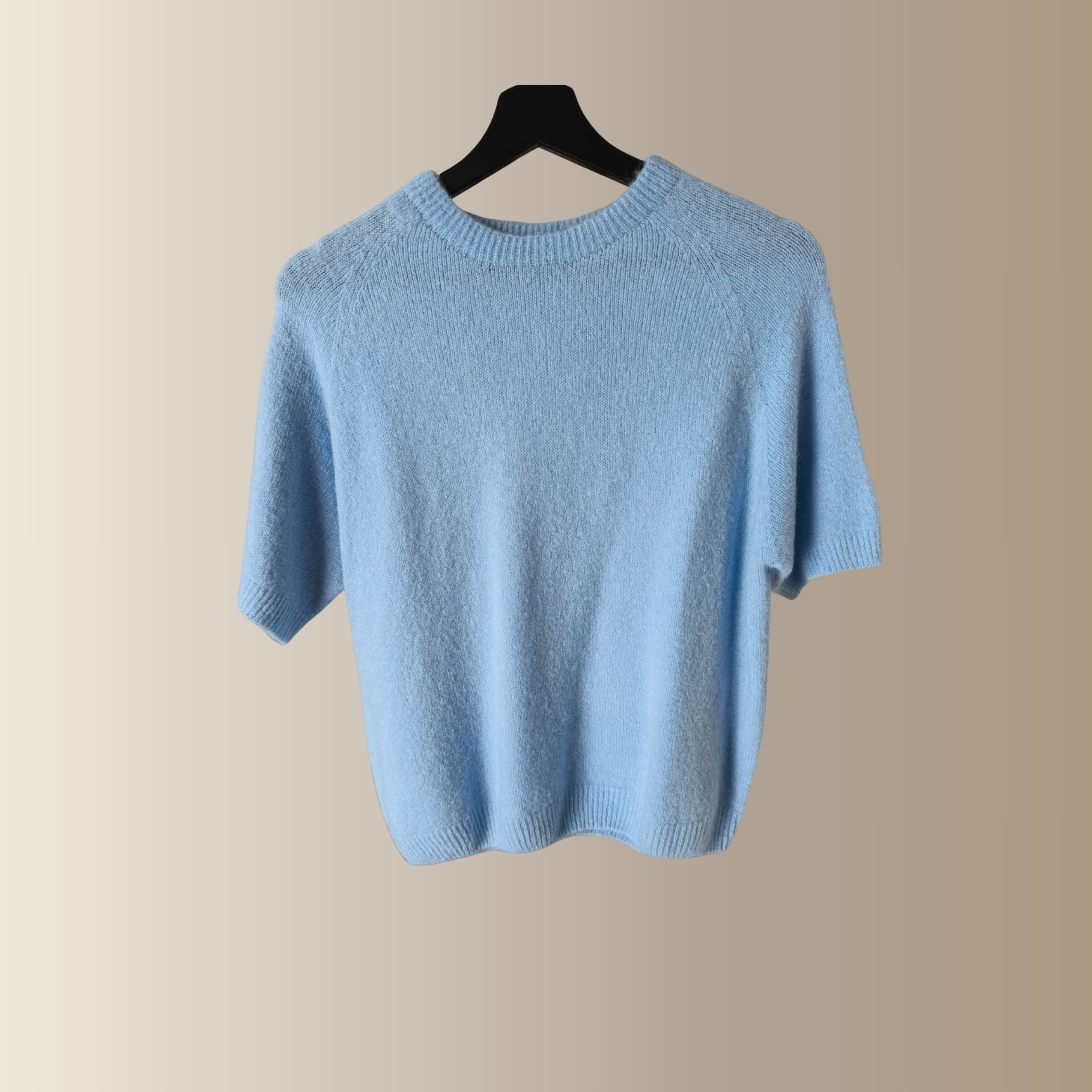 VALENTIN BLEU CIEL– Pull manches courtes en baby alpaga