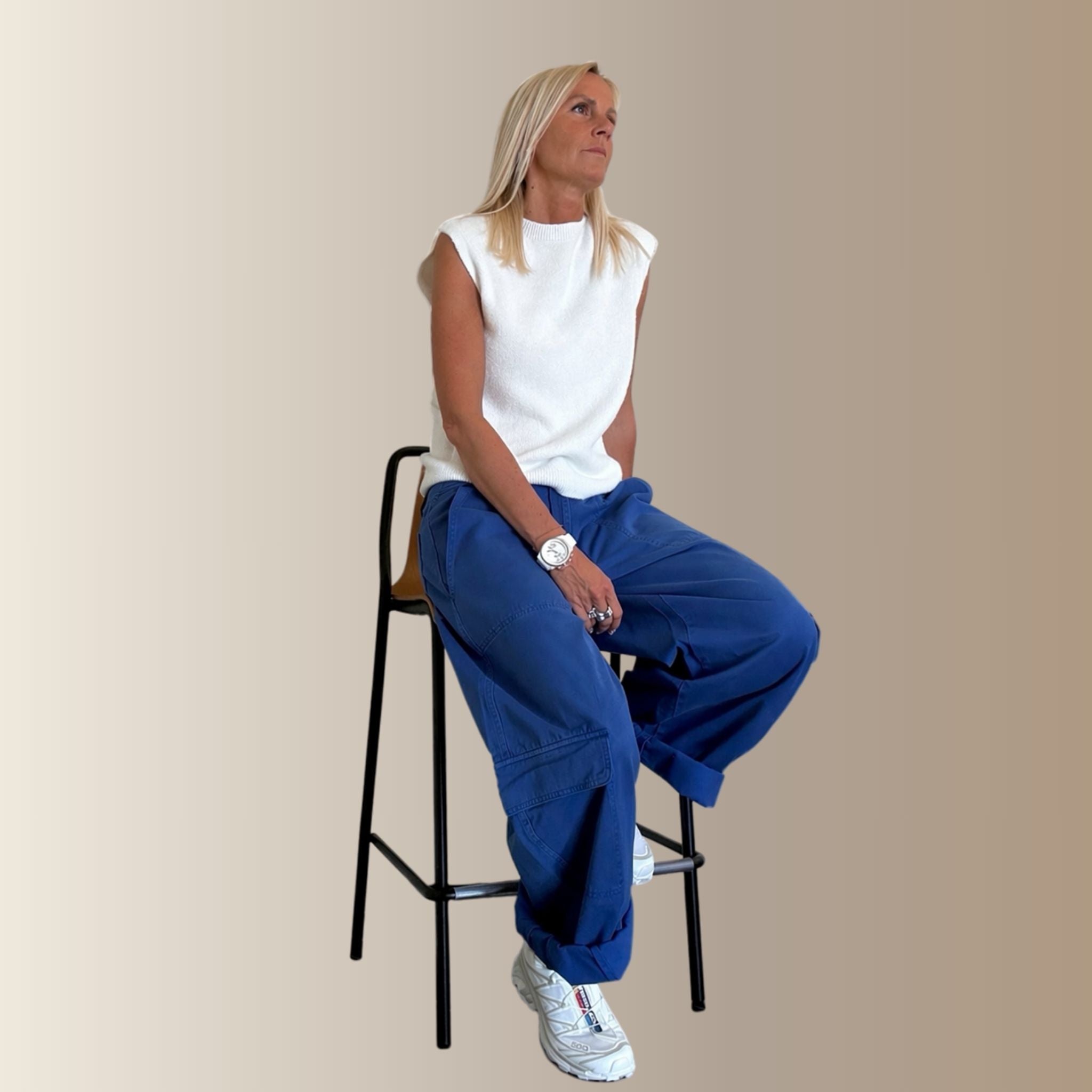 CÉLESTIN BLANC – Pull sans manches en baby alpaga