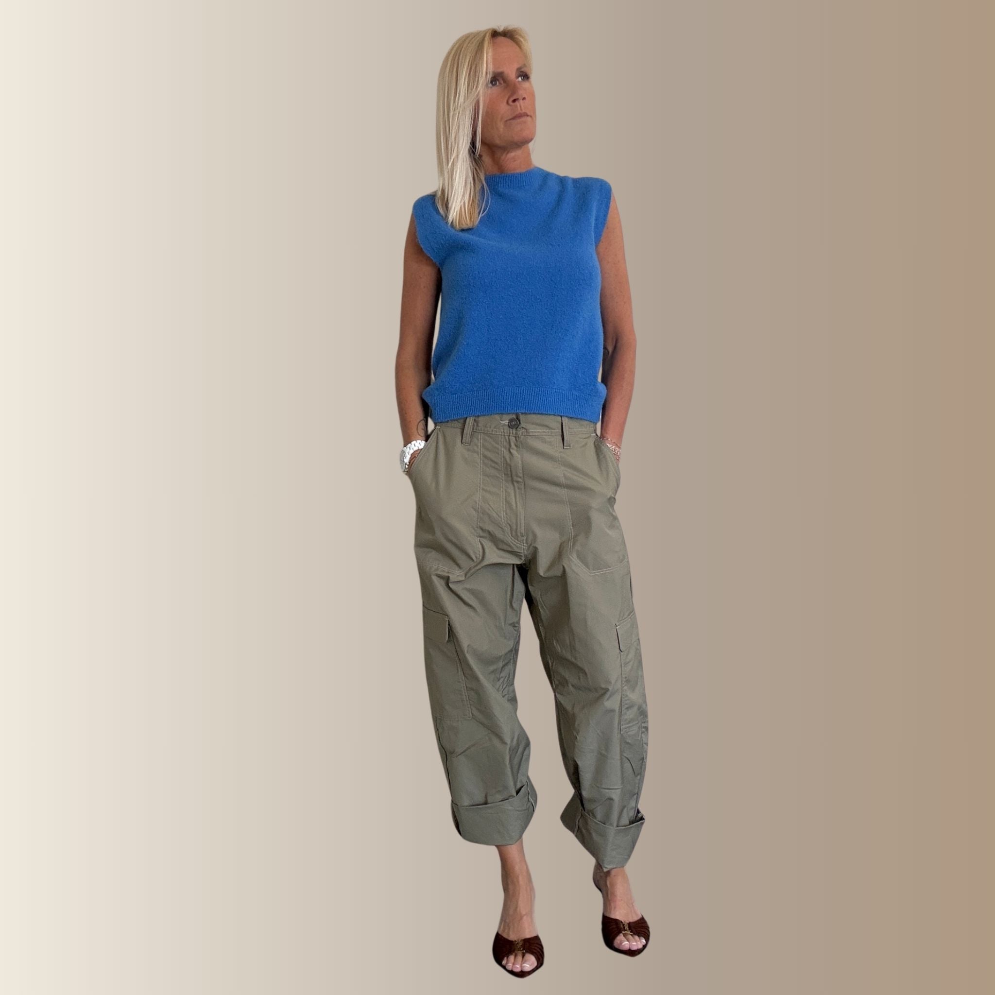 CÉLESTIN BLEU ROI – Pull sans manches en baby alpaga