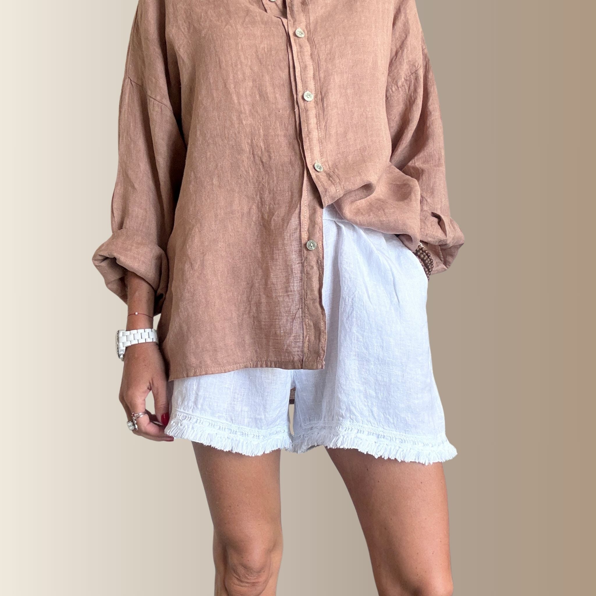 NINO BLANC – Short en lin