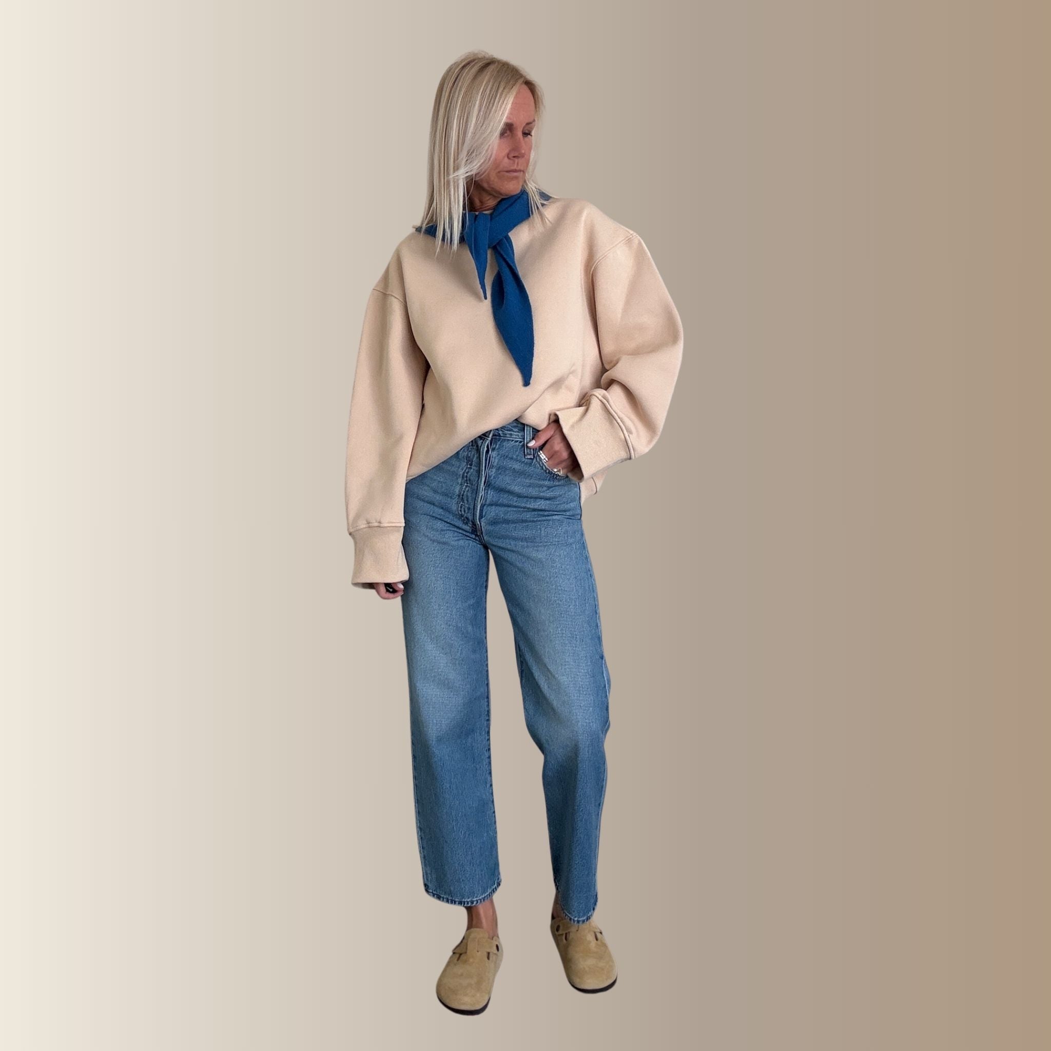 THALOR BEIGE - Sweat oversize