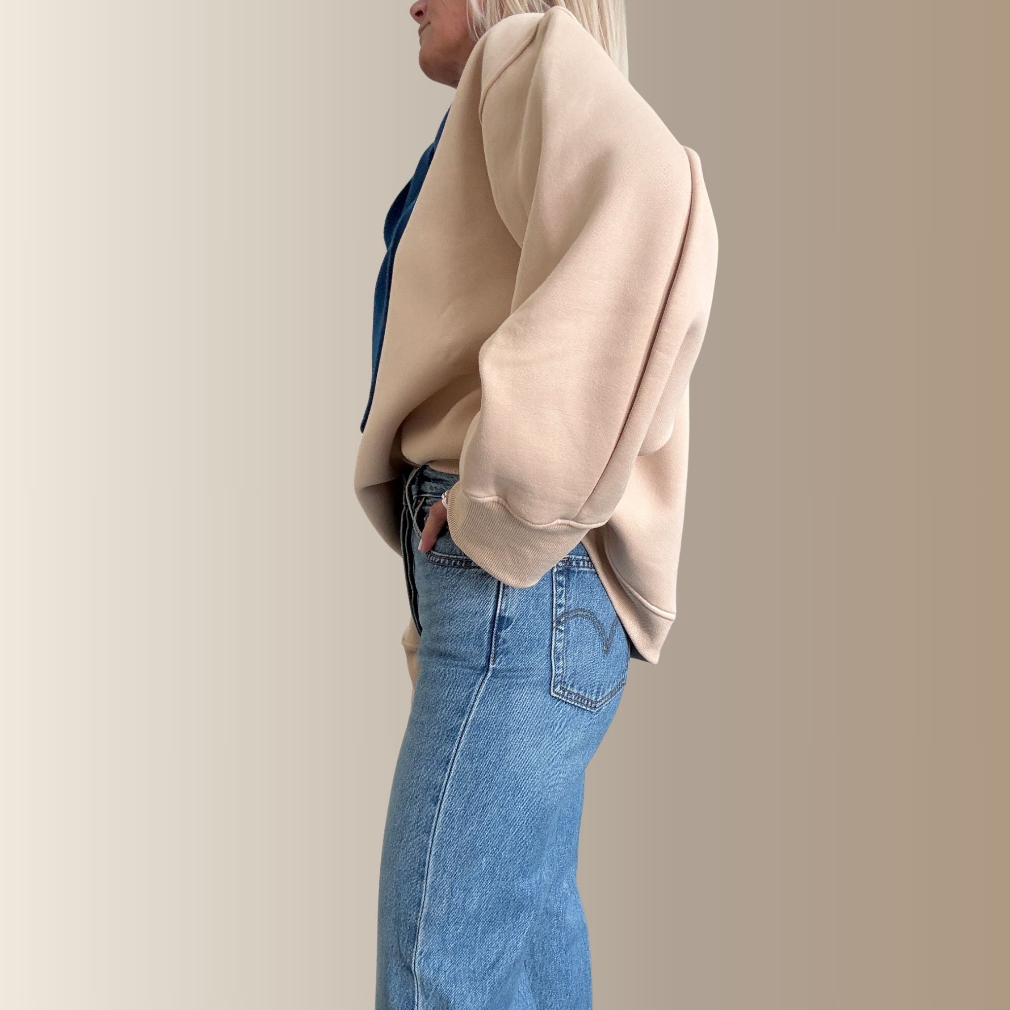 THALOR BEIGE - Sweat oversize