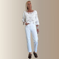 SAYAN BLANC – Top brodé