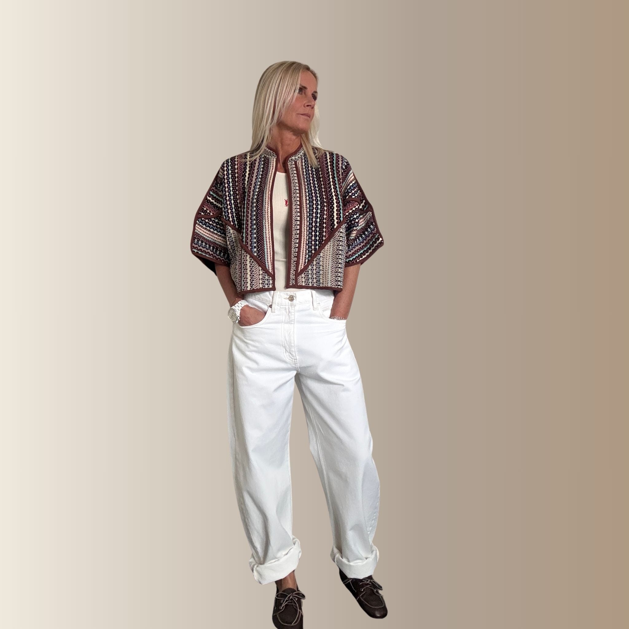 NOVALYA MULTICOLORE - Veste cape ethnique