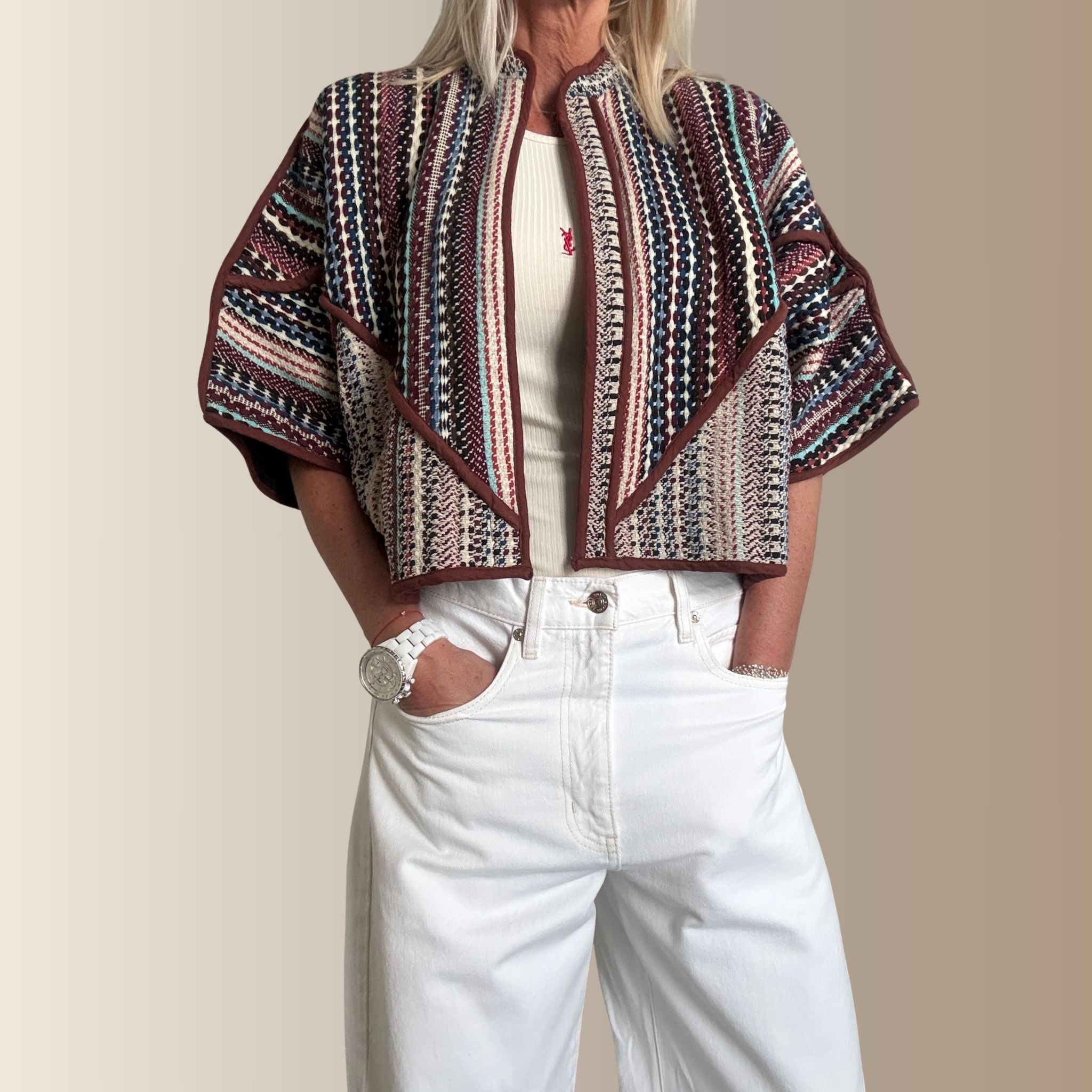 NOVALYA MULTICOLORE - Veste cape ethnique