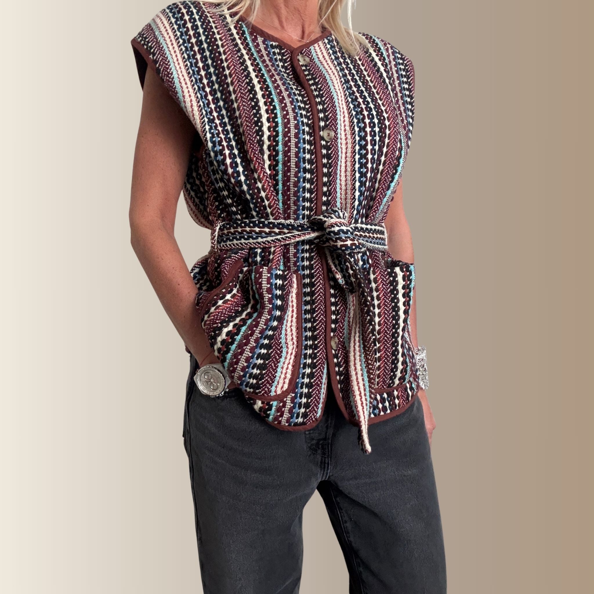 NAVARO MULTICOLORE - Veste sans manches ethnique
